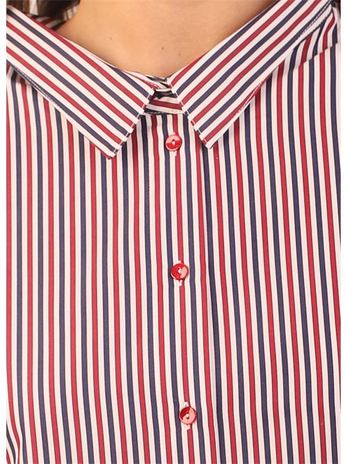 striped red and blue cotton shirt Laboratorio Capri | AMYBLUROSSO